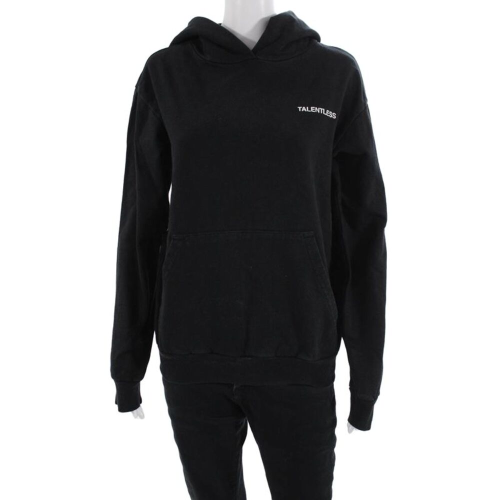 Talentless Unisex Pullover Hoodie Black 100% Cotton Size XS